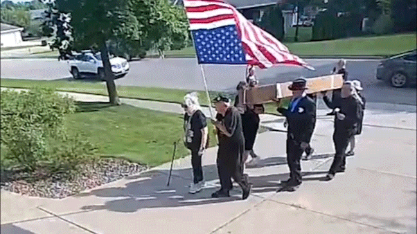 Protesters caught on camera delivering coffin to GOP congressman