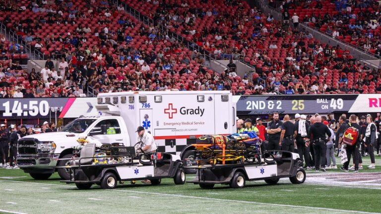 Morice Norris taken by ambulance as Lions-Falcons game ends early
